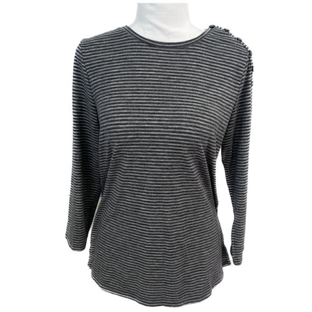 LOFT Ann Taylor Striped 3/4 Sleeve Top Shirt Size Small Spandex Polyester Rayon
